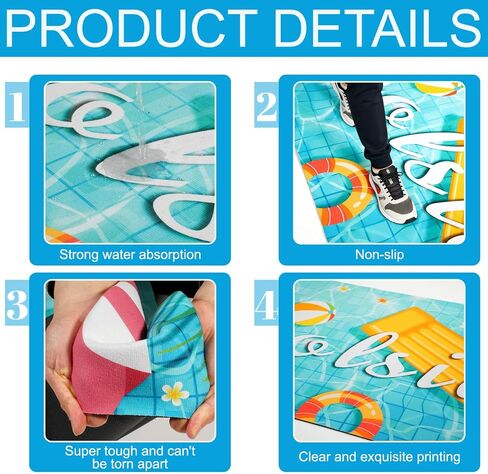 Poolside Rubber Drainage Mat, 17.3" x 47.2" Non-Slip Heat Resistant Outdoormat, Durable Quick Drain Pool Deck Mat for Patio, Bathroom, Garden, Indoor & Outdoor Use in Saudi Arabia