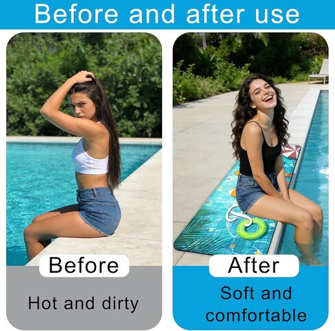 Poolside Rubber Drainage Mat, 17.3" x 47.2" Non-Slip Heat Resistant Outdoormat, Durable Quick Drain Pool Deck Mat for Patio, Bathroom, Garden, Indoor & Outdoor Use in Saudi Arabia