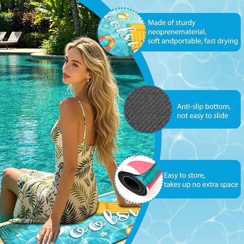 Poolside Rubber Drainage Mat, 17.3" x 47.2" Non-Slip Heat Resistant Outdoormat, Durable Quick Drain Pool Deck Mat for Patio, Bathroom, Garden, Indoor & Outdoor Use in Saudi Arabia