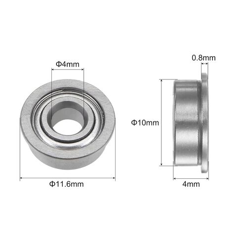 uxcell MF104ZZ Flanged Ball Bearing 4x10x4mm Double Shielded Chrome Steel Flange Bearings, 20pcs in Kuwait
