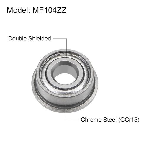 uxcell MF104ZZ Flanged Ball Bearing 4x10x4mm Double Shielded Chrome Steel Flange Bearings, 20pcs in Kuwait