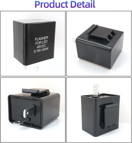 Flasher Relay for LED 32V 48V 52V 60V 72V 2 Pin Frequency Relay Turn Signal Indicator Moto Motorcycle Flasher Accessories in Kuwait