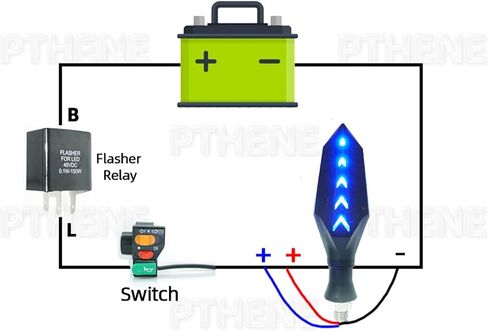 Flasher Relay for LED 32V 48V 52V 60V 72V 2 Pin Frequency Relay Turn Signal Indicator Moto Motorcycle Flasher Accessories in Kuwait
