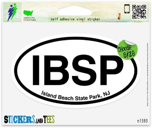 ملصق سيارة IBSP Island Beach State Park NJ New Jersey بيضاوي للاستخدام الداخلي والخارجي 5 بوصة × 3 بوصة in Kuwait