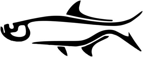 Sticker Tarpon Decal for Car Truck Bumper Laptop Vinyl (6 inch, Black) in Kuwait