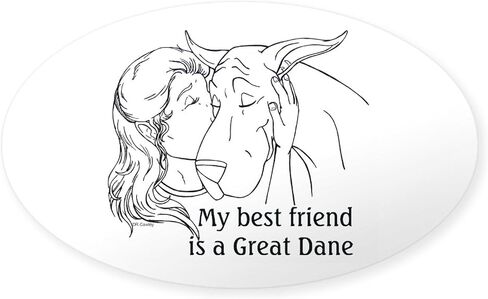 ملصق بيضاوي من CafePress Harlequin Great Dane UC Sit ملصق بيضاوي ممتص للصدمات ملصق سيارة in Kuwait