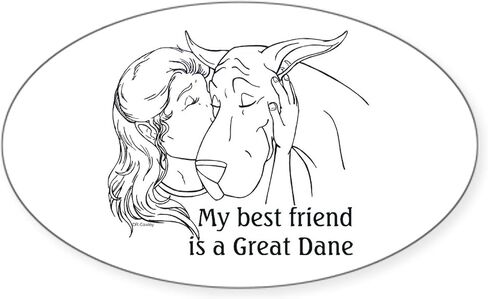 ملصق بيضاوي من CafePress Harlequin Great Dane UC Sit ملصق بيضاوي ممتص للصدمات ملصق سيارة in Kuwait