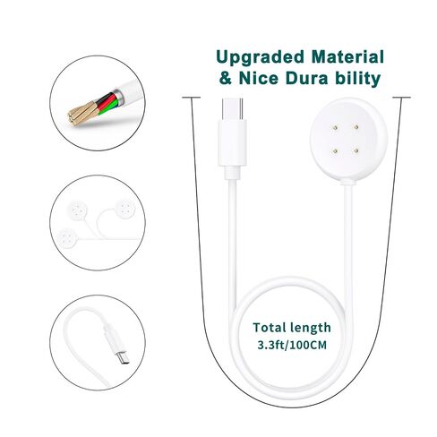 Meliya 2-Pack Charger Cable for Google Pixel Watch 3 / Pixel Watch 2 Charger, Replacement Magnetic Charging Cable for Fitbit Ace LTE (USB-C + USB-A) in Kuwait