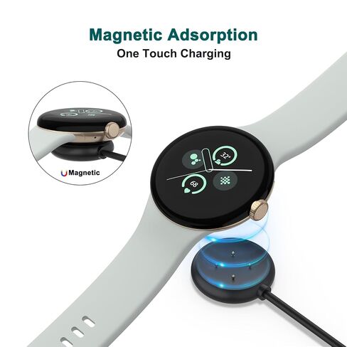 Meliya 2-Pack Charger Cable for Google Pixel Watch 3 / Pixel Watch 2 Charger, Replacement Magnetic Charging Cable for Fitbit Ace LTE (USB-C + USB-A) in Kuwait