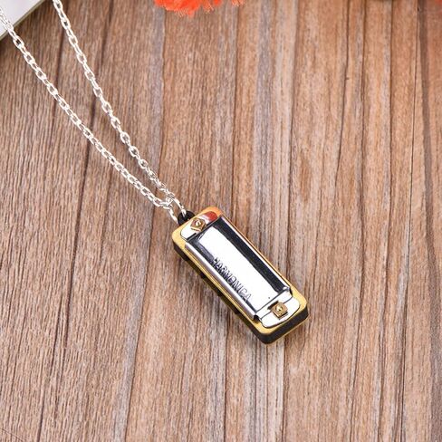 Ejoyous Harmonica Necklace Small, 4 Hole Harmonica Necklace Portable Musical Instrument, for Students Adults Beginners (Silver) in Saudi Arabia