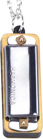Ejoyous Harmonica Necklace Small, 4 Hole Harmonica Necklace Portable Musical Instrument, for Students Adults Beginners (Silver) in Saudi Arabia