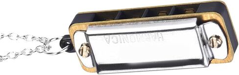 Ejoyous Harmonica Necklace Small, 4 Hole Harmonica Necklace Portable Musical Instrument, for Students Adults Beginners (Silver) in Saudi Arabia