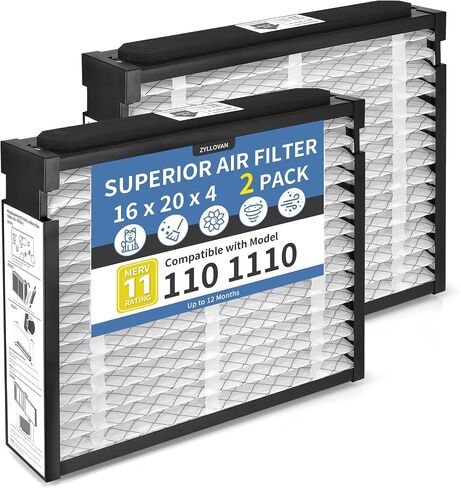2-Pack 110 Replacement Filter Compatible with Aprilaire Whole House Air Purifier Models 1110, 16x20x4 MERV 11 Furnace Filter in Kuwait
