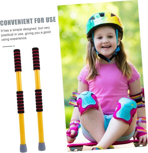 VANZACK 2 Pack Scooter Board Paddles Short Paddle for Kids | Balance and Coordination Sensory Training Floor Scooter Stick Plastic Eva Grip Handles for Indoor Outdoor Exercise in Kuwait