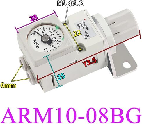 نوع صمام تنظيم الضغط المصغر ARM10-10F2 منظم تخفيض التجميع الهوائي الصغير (ARM10-08BG) in Kuwait