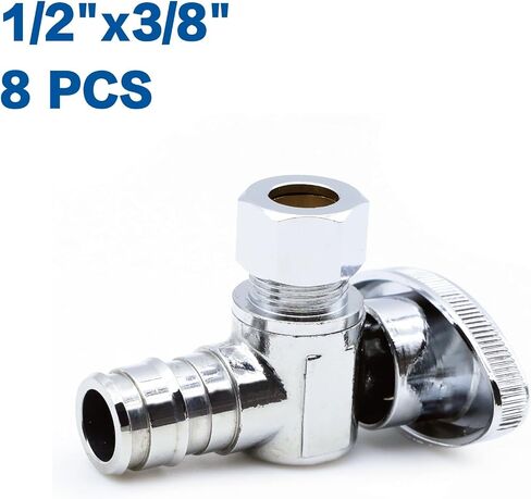 F1960/Wisbo/PEX A توسيع PEX 1/2 بوصة * 3/8 بوصة كومب. OD 1/4 صمام إيقاف زاوية الدوران؛ 8 قطع/علبة؛ 80408 in Kuwait