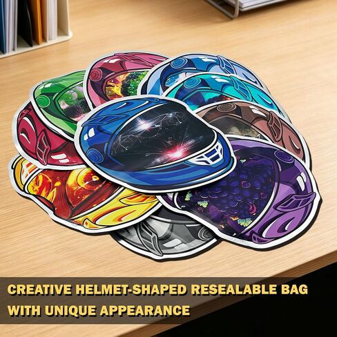 100pcs Helmet Shaped Self-Sealing Bag 10.5x12.5cm with Transparent Window | Helmet Contour · Clear View Window · Resealable Closure · Thickened · Parts Organizer · 100pcs Value Set in Kuwait