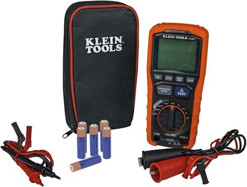 Klein Tools ET600 Multimeter, Megohmmeter Insulation Tester, 4000 Ohms Resistance, 125V/250V/500V/1000V, Auto-Ranging TRMS Multimeter & 69417 Rare-Earth Magnetic Hanger, with Strap in Kuwait