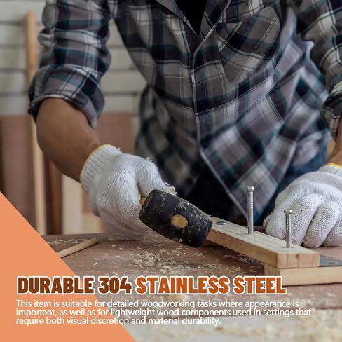 Hicarer 2 lb 304 Stainless Steel Finishing Nail 1-1/2 In. X. 083 In. Type for for Securing Decorative Moldings, Trim Strips, Wall Panels, and Other Joinery or Light Woodwork in Kuwait
