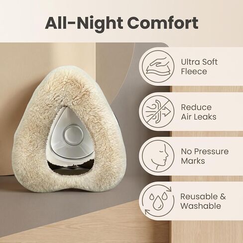 4 عبوات من بطانات قناع CPAP العالمية، أغطية قناع الوجه بالكامل من الصوف الدقيق فائق النعومة، قابلة لإعادة الاستخدام، قابلة للتنفس، تقلل من تسرب الهواء وعلامات الضغط، متوافقة مع F20-4 ألوان مختلطة in Kuwait