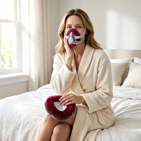 4 عبوات من بطانات قناع CPAP العالمية، أغطية قناع الوجه بالكامل من الصوف الدقيق فائق النعومة، قابلة لإعادة الاستخدام، قابلة للتنفس، تقلل من تسرب الهواء وعلامات الضغط، متوافقة مع F20-4 ألوان مختلطة in Kuwait