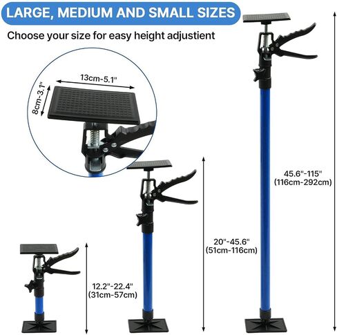 6 Pcs Adjustable Cabinet Jack Support Pole, 12.2" to 115" Telescoping 3rd Hand Tool, 154Lbs Capacity heavy-duty Alloy Steel Adjustable Poles for Cabinets, Drywall & Cargo in Kuwait