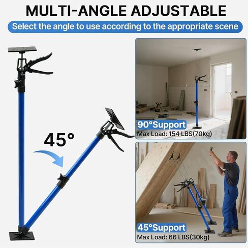 6 Pcs Adjustable Cabinet Jack Support Pole, 12.2" to 115" Telescoping 3rd Hand Tool, 154Lbs Capacity heavy-duty Alloy Steel Adjustable Poles for Cabinets, Drywall & Cargo in Kuwait