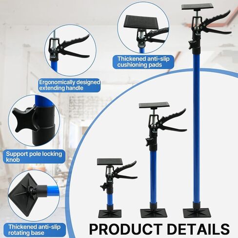 6 Pcs Adjustable Cabinet Jack Support Pole, 12.2" to 115" Telescoping 3rd Hand Tool, 154Lbs Capacity heavy-duty Alloy Steel Adjustable Poles for Cabinets, Drywall & Cargo in Kuwait