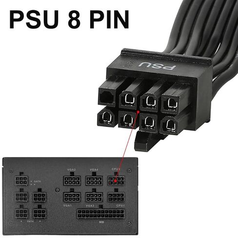 كابل وحدة المعالجة المركزية لـ Corsair، 8 Pin to 8 & 4+4 Pin ذكر إلى ذكر EPS كابل طاقة وحدة المعالجة المركزية، 60 سم / 23.62 بوصة، لـ Thermaltake، لـ ARESGAME Power (60 سم + 20 سم) in Kuwait