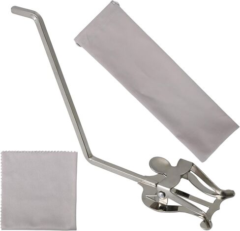 Saxophone Lyre Music Holder, 4x4mm Square Mount with 110mm Rod - Silver Metal Clip for Alto/Tenor Saxophone (Includes Felt Bag & Cleaning Cloth) in Kuwait