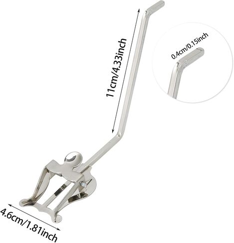 Saxophone Lyre Music Holder, 4x4mm Square Mount with 110mm Rod - Silver Metal Clip for Alto/Tenor Saxophone (Includes Felt Bag & Cleaning Cloth) in Kuwait