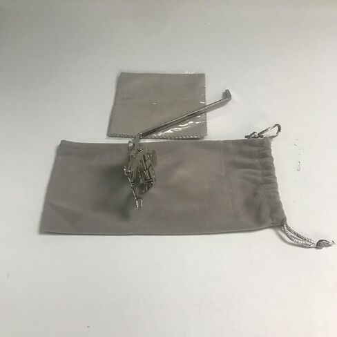 Saxophone Lyre Music Holder, 4x4mm Square Mount with 110mm Rod - Silver Metal Clip for Alto/Tenor Saxophone (Includes Felt Bag & Cleaning Cloth) in Kuwait