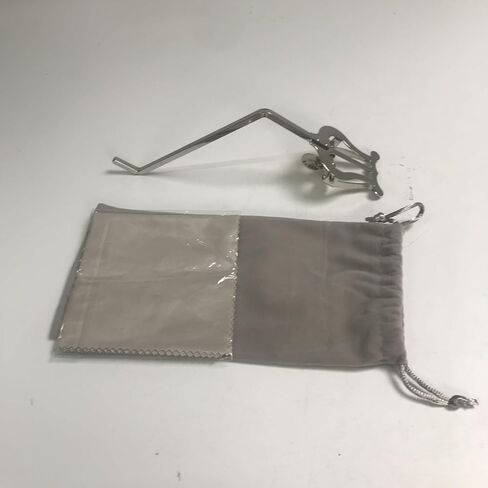 Saxophone Lyre Music Holder, 4x4mm Square Mount with 110mm Rod - Silver Metal Clip for Alto/Tenor Saxophone (Includes Felt Bag & Cleaning Cloth) in Kuwait