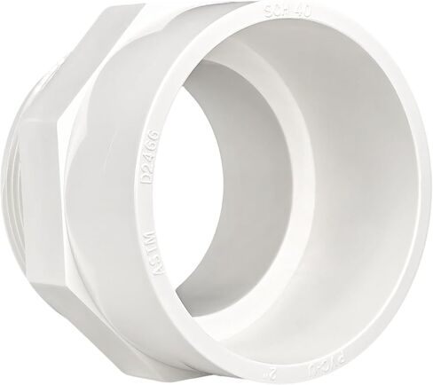 5 عبوات من تركيبات PVC مقاس 2 بوصة، محول أنابيب PVC ذكر NPT مقاس 2 بوصة (مقبس × خيط ذكر NPT)، وصلة توصيل أنابيب توصيل PVC مقاس 2 بوصة لأنابيب المياه وحمام السباحة والسباكة الخارجية، جدول أبيض SCH 40 in Kuwait
