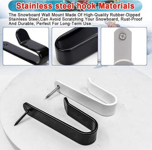Snowboard Wall Mount Clips Hook Horizontal Skateboard Wall Mount with Screws, Snowboard Display Stand, Indoor Snowboard Storage, Snowboard Wall Rack Storage in Kuwait