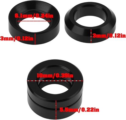 8Pcs M6 Titanium Brake Washers Concave Compatible with XT 6.1x3mm 10x5.5mm Black in Kuwait