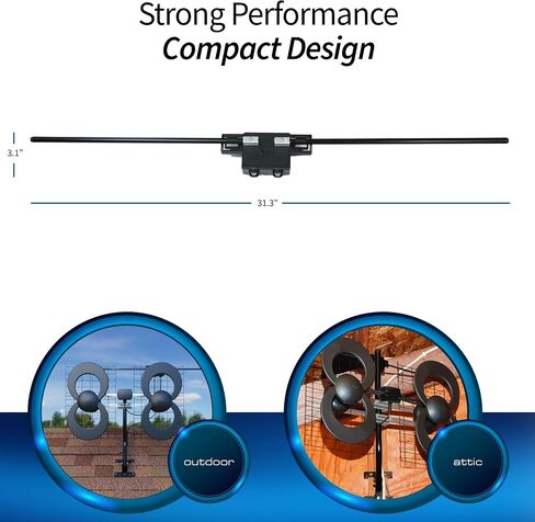 antennas Direct VHF Kit ، الداخلية ، العلية ، في الهواء الطلق ، إضافة VHF (القنوات 7-13) إلى هوائي التلفزيون ، 3 أقدام كابل محوري-VHF-1 in Kuwait