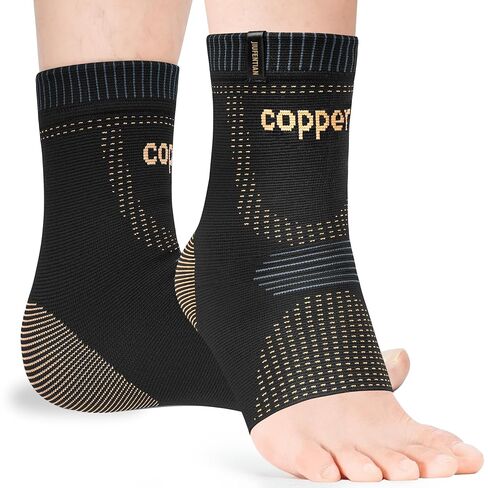 JIUFENTIAN Ultra-Thin & Copper Infused Ankle Support - Adjustable Compression Ankle Brace for Sprain Recovery, Plantar Fasciitis & Daily Pain Relief | Breathable, Durable, Fits Any Shoe (Large) in Saudi Arabia