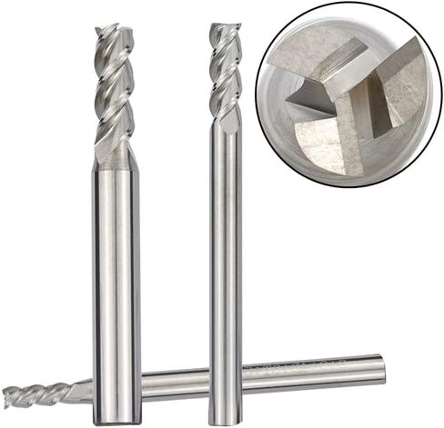 High Speed Steel 3 Flute Straight End Mill Cutter Aluminum Cutting CNC Router Bits 1-12mm Carbide Milling for Metal Tools Machine Spiral Bit in Kuwait