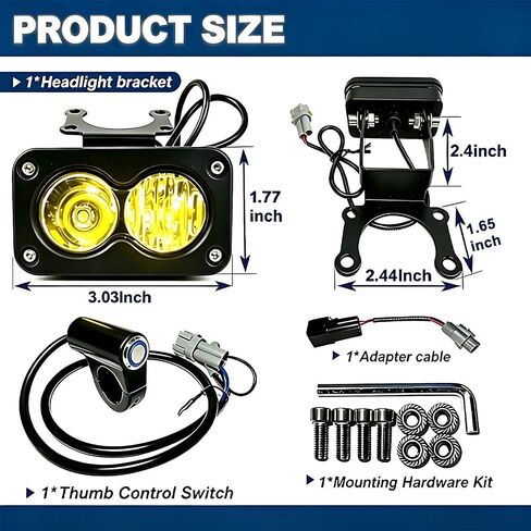 مجموعة المصابيح الأمامية LED باللون الأصفر الذهبي التوصيل والتشغيل لـ Sur-Ron eRide Pro S SS X260 Light Bee X Ultra Bee Segway X260، Baja Style Spot Flood Combo IP67 شريط إضاءة مقاوم للماء مع مفتاح in Kuwait