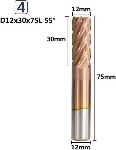 Carbide End Mill Cutter 6 Flute TiCN Coating HRC 55 6/8/10/12mm Spiral Milling for Aluminum Copper Carbon Steel CNC Router Bit in Kuwait