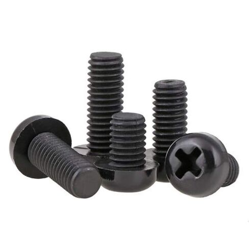 M4 M5 M6 Black Nylon Pan Round Head Phillips Screws Plastic Machine Screws (100Pcs, M6x12mm) in Kuwait