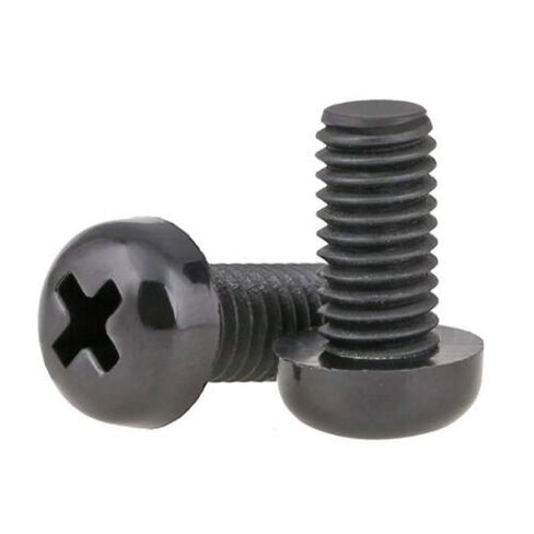 M4 M5 M6 Black Nylon Pan Round Head Phillips Screws Plastic Machine Screws (100Pcs, M6x12mm) in Kuwait