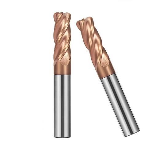 HRC55 Corner Radius Carbide End Mill 4F R Ballnose CNC Tungsten Steel Milling Cutter Coated Surface Machining Metal(12R2x12x75) in Kuwait
