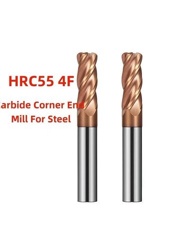 HRC55 Corner Radius Carbide End Mill 4F R Ballnose CNC Tungsten Steel Milling Cutter Coated Surface Machining Metal(12R2x12x75) in Kuwait