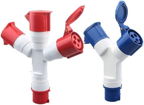مقبس Y-Plug الصناعي: موصل فرعي ثلاثي الاتجاهات مقاوم للماء لأسلاك 3 4 5 Pin 16A 32A مع كهرباء ثلاثية الطور 220 فولت 380 فولت (4p32a 1-2) in Kuwait