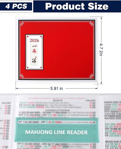 Mahjong Cards 2026 *4, Mahjong Card Sleeve *4, Mahjong Line Reader *4 in Kuwait