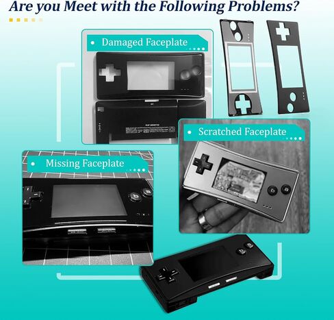غطاء أمامي لوحدة تحكم Gameboy Micro GBM غطاء أمامي بديل لـ Game boy Micro (أسود) in Kuwait