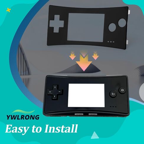 غطاء أمامي لوحدة تحكم Gameboy Micro GBM غطاء أمامي بديل لـ Game boy Micro (أسود) in Kuwait