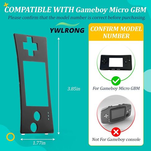 غطاء أمامي لوحدة تحكم Gameboy Micro GBM غطاء أمامي بديل لـ Game boy Micro (أسود) in Kuwait